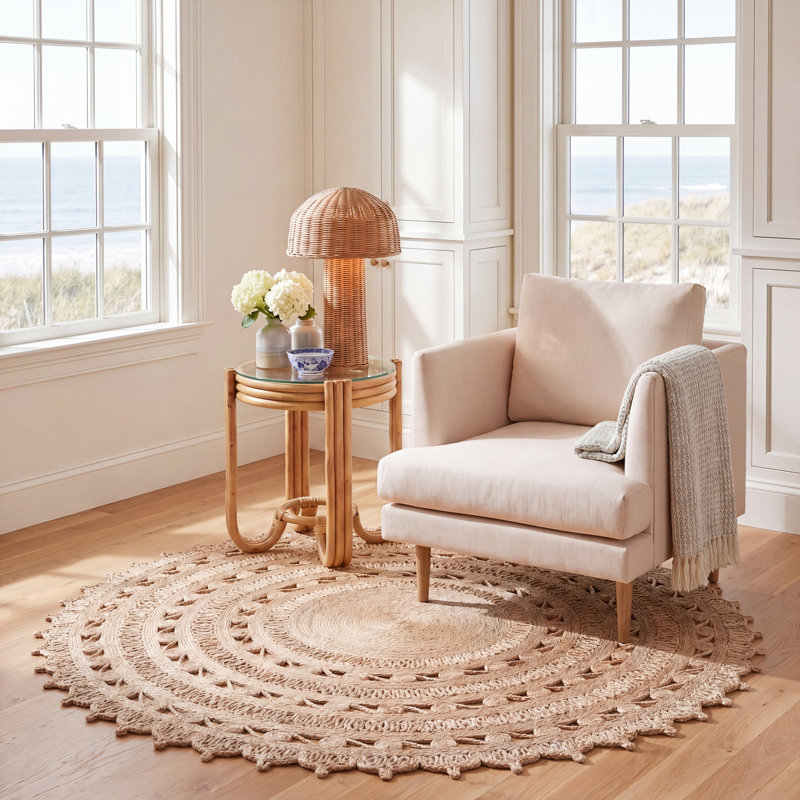 Tapis naturel en fibre naturelle 172, Rond 6 pi