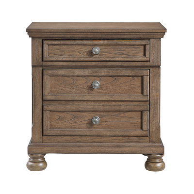 Table de chevet transitionnelle brun antique 1Pc