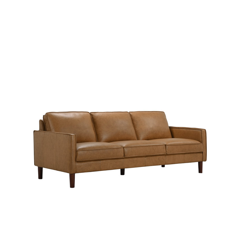 Soria Top-Grain Leather Sofa, Brown