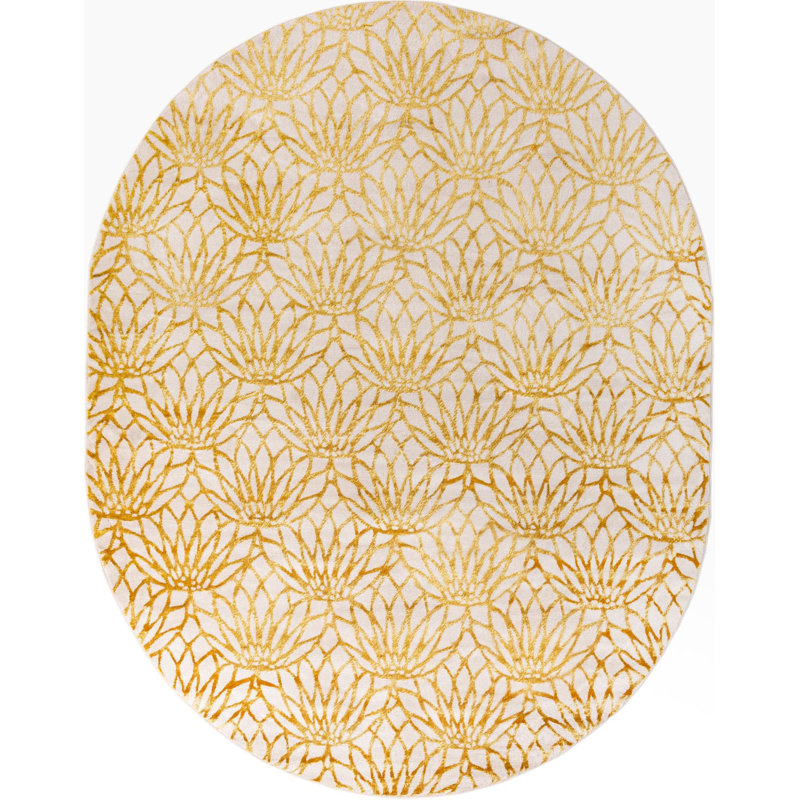 Geometric Area Rug, Oval 124.5 cm x 185.4 cm