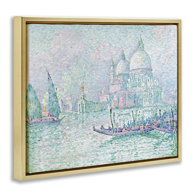 "Classic Venice Signac", peinture encadrée dorée sur toile par one1000paintings, Cadre flottant métallique doré