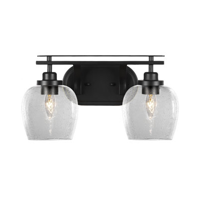 Barre d'éclairage de salle de bain 2 lumières Alirra avec verre de 6 po