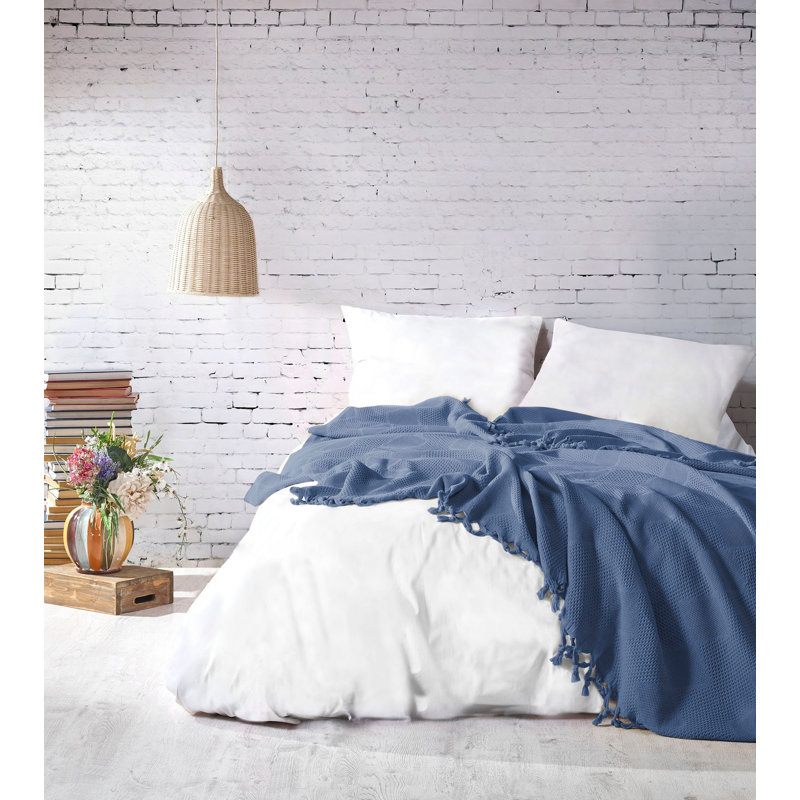 Couvre-lit / couvre-lit 100% coton Amaker, Bleu