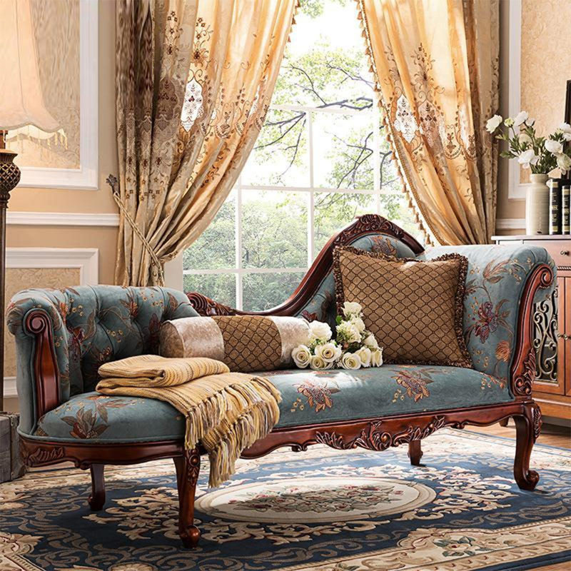 Fauteuil de princesse en bois massif de 77,17 po de style américain