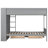 Twin Over Bunk Bed In Gray With Functional Cabinetry - 2 Drawers And Multi-Layer Cabinet Storage-1520169757-1520169756