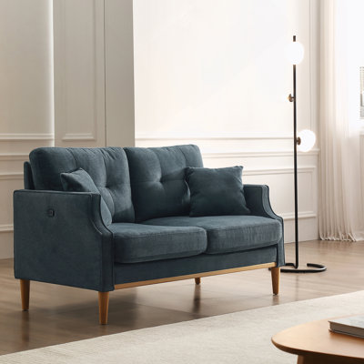 Canapé 2 places Living Space, causeuse avec tissu imperméable, charge USB