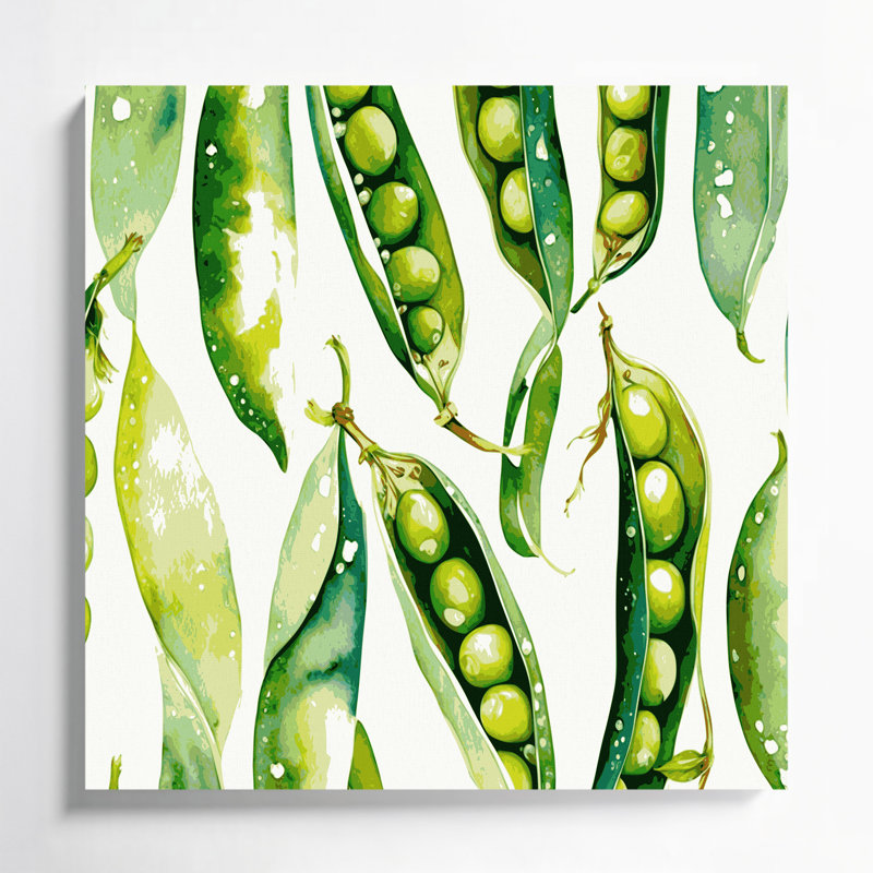 Art mural sur toile légumes "Edamame", H 16 po x l 16 po