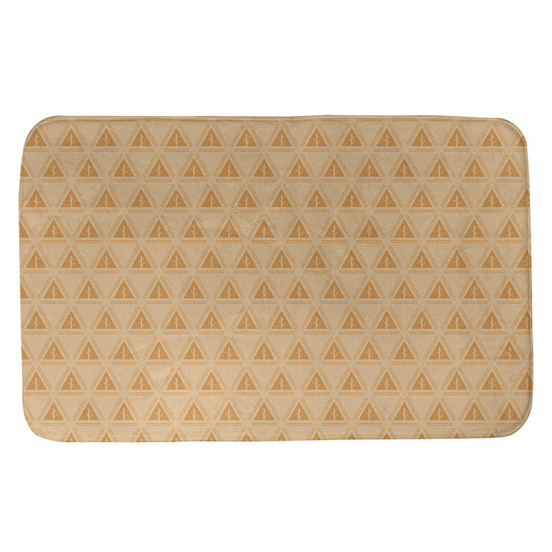 Tapis pour salle de bain à arbres minimalistes Barbra, l 17 po x L 24 po, Orange clair