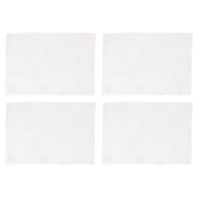 Evening Snowflake Collection Polyester No Pattern Rectangle Placemat