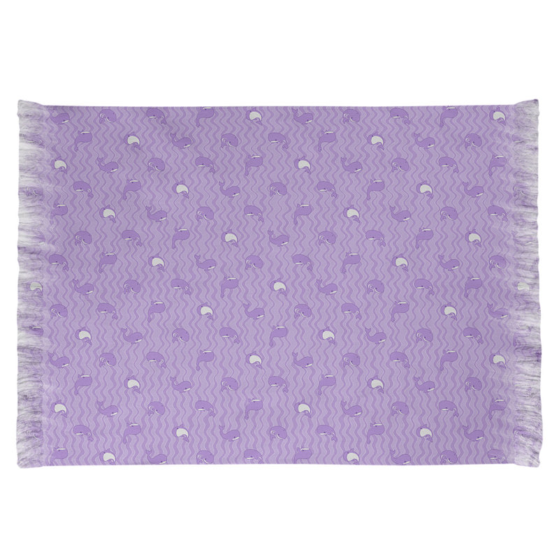 Tapis décoratif mauve baleines, non