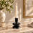 Black Metal Candle Holder Modern Decorative Tabletop Accent 