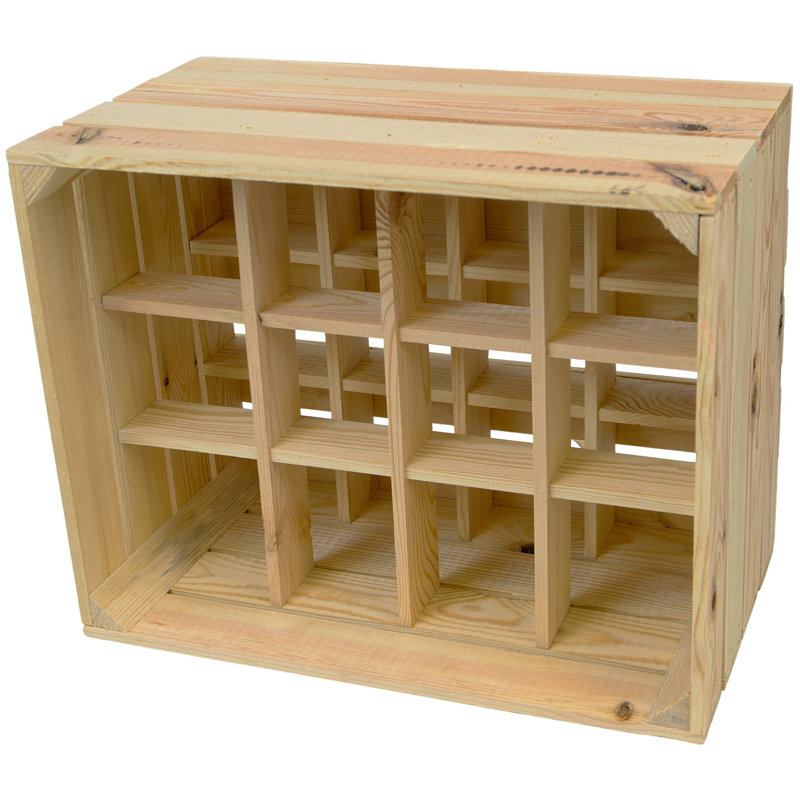 Santel Floor Wine Bottle Rack Flamed, Natural Brown
