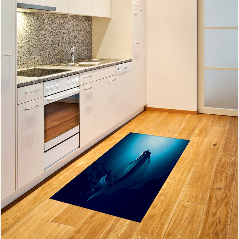 Underwater Cartoon High Density Long Fiber Poly Threads Decorative Area Rug Carpet, Rectangle 2'7" x 5'
