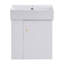 Meuble-lavabo flottant moderne de 21,6 po avec lavabo en céramique, parfait pour les petites salles de bain, rangement à gauche