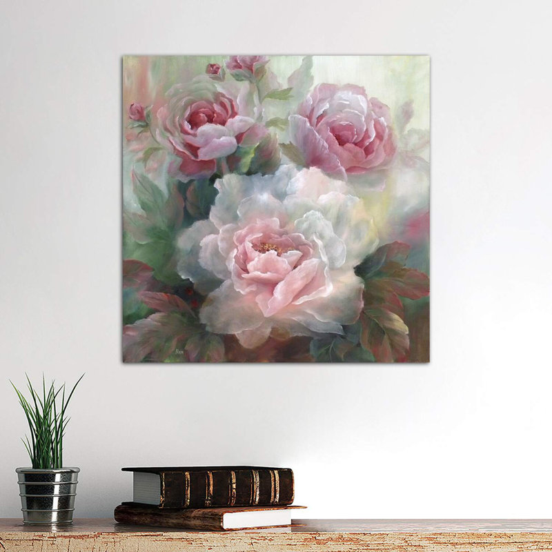 " White Roses III " by Nan, Wrapped Canvas, 26" H x 26" W x 1.5" D