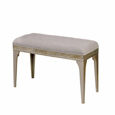 Transitional Style 1-Piece Bench Upholstered Design Button Tufted Seat Flannelette Cushion