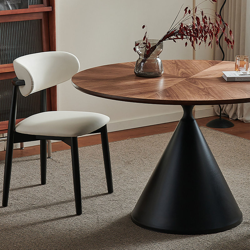 Table de salle à manger Mid-Century, Ensemble de cinq pièces : table, quatre chaises, H 29,5 po x l 51,2 po x P 51,2 po