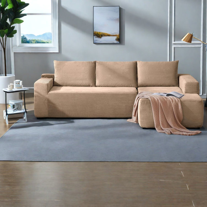 Canapé modulaire en velours côtelé 96,9 pouces Compression Cloud
