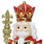 Statue de soldat Casse-Noisette traditionnelle de 1,20 m avec sceptre sur socle en boîte-cadeau, décoration de Noël en oxyde de magnésium préilluminée