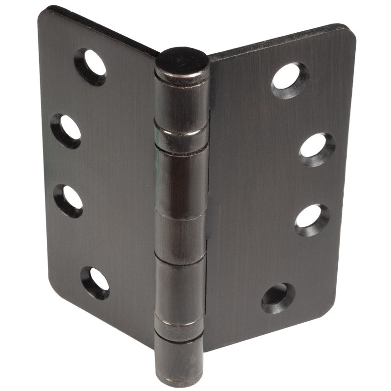 Porte extérieure en fibre de verre 1 panneau Shaker, Bronze frotté à l'huile, S'ouvre à droite vers l'intérieur