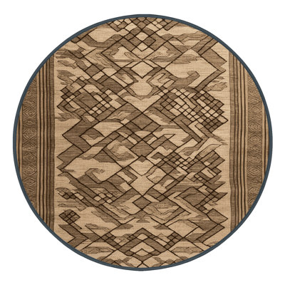 Machine Washable Art Deco Brown Area Rug