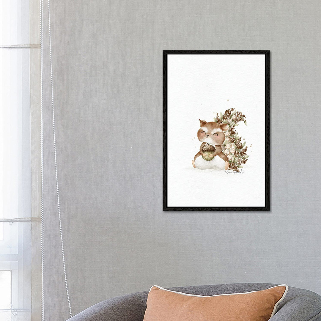 Florales Eichhörnchen von Sanna Sjöström - Galerie-verpackte Leinwand Giclée auf Leinwand