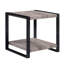 Ensemble de cocktail contemporain 3 pièces 1 table basse rectangulaire et 2 tables de bout carrées rustiques au fini noir brun