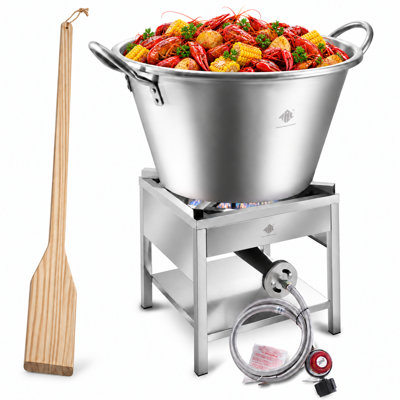 ARC 69QT Stainless Steel Cazo,20W BTU Propane Burner,36" Wooden Stirring Paddle
