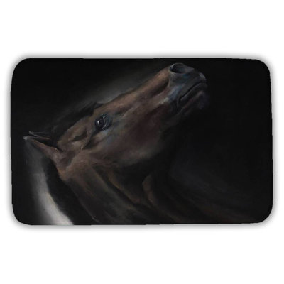 Loneliness horse Bath Mat with Non-Slip Backing - Quick Dry Memory Foam Bathroom Rug - Absorbent - Modern Plush Spa-Style - Machine Washable
