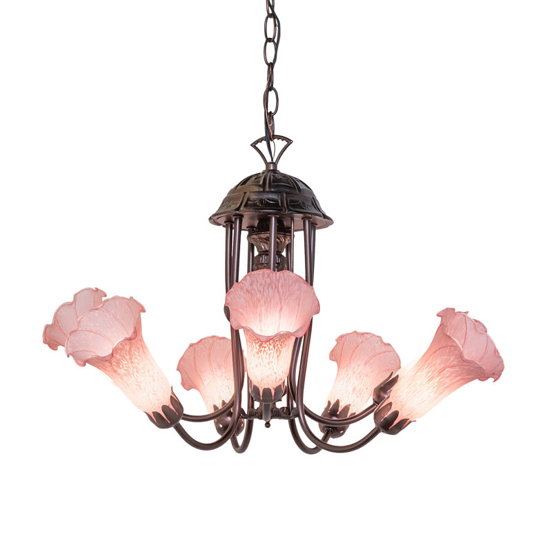 Jacumba 7 - Light Chandelier, Pink