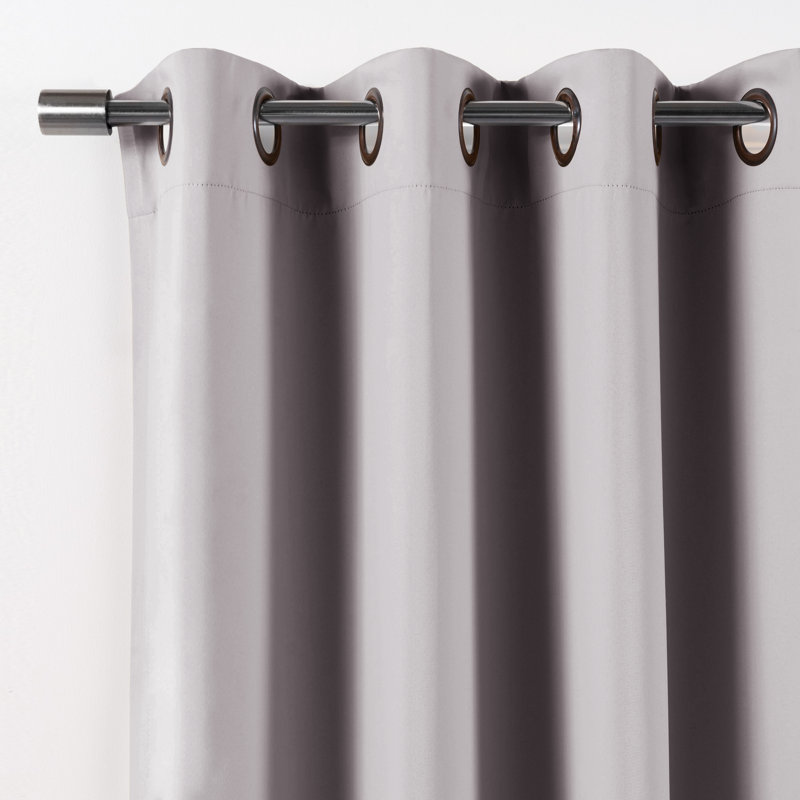 Light Grey Blackout Grommet Polyester Window Panels, 52" x 63"