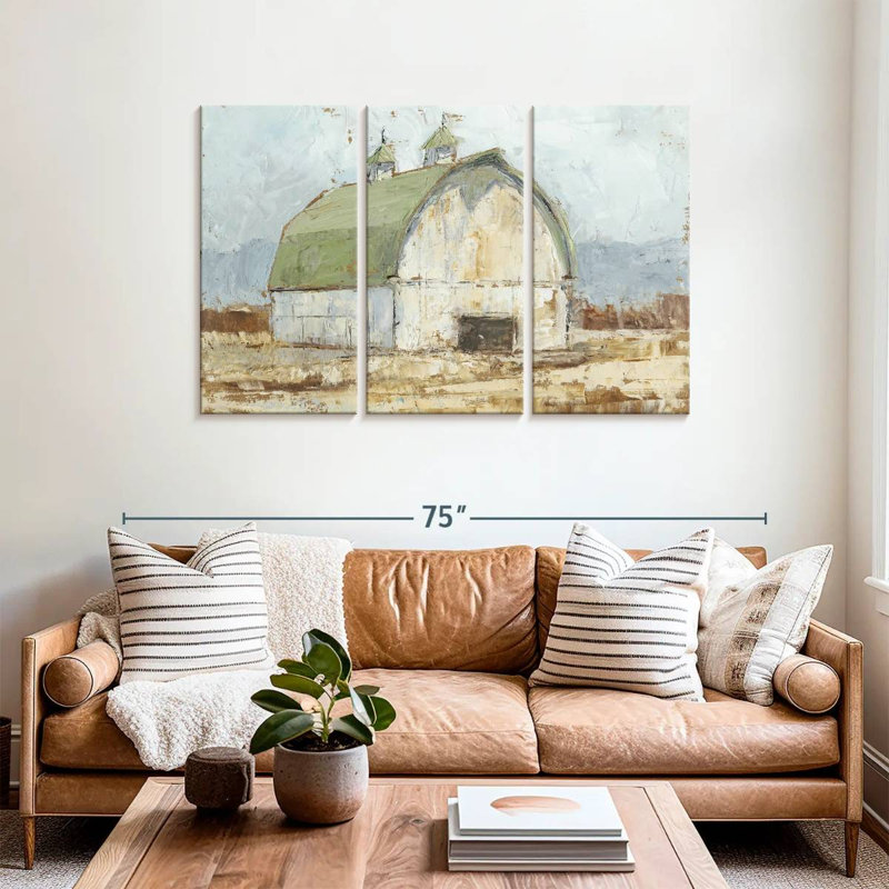 Lilie Whitewashed Barn II, 36" H x 57" W