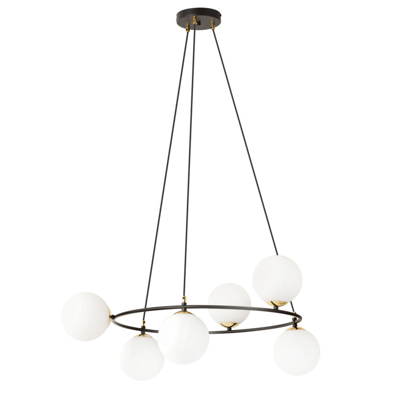 Odin 6 - Light Waggon Wheel Chandelier, White