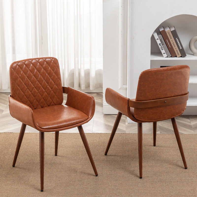 Kopelynn Modern Upholstered Dining Chair, Orange