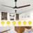 72" Black Solid Wood Propeller Ceiling Fan with Light and Remote/APP Control, 6-Speed, Dimmable LED Ceiling Fans for Living Room