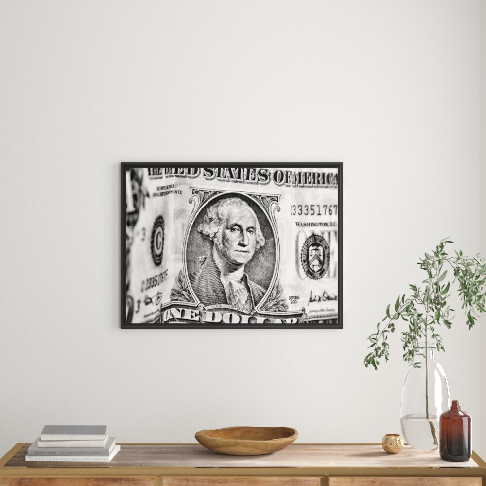 Gerahmtes Wandbild Geldschein Dollar