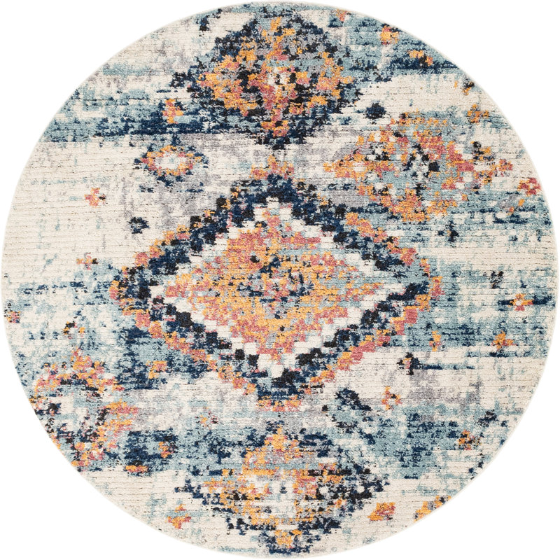 Clerge Geometric Indoor Rug, Round 7'