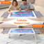 Table de casse-tête 1500 pièces avec pieds pliables, tiroirs divisés, plateaux en feutre supplémentaires, housse de protection, 33,3 po x 25,4 po, plastique ABS, blanc