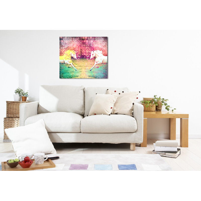 Burst Creative Unicorns Dusk - impression sur toile tendue, H 28 po x l 24 po