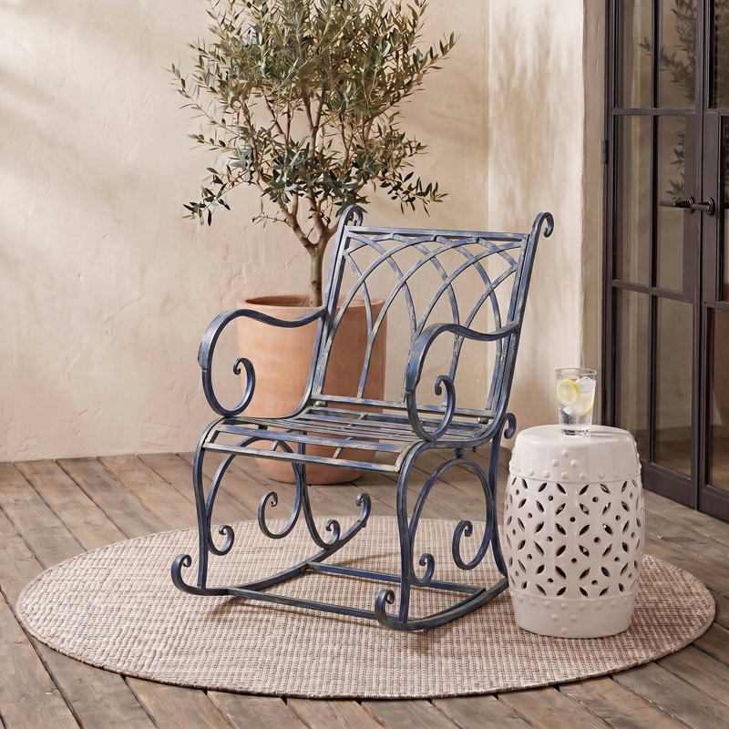 Astoria Grand Medrano Rocking Chair, Mossy Blue