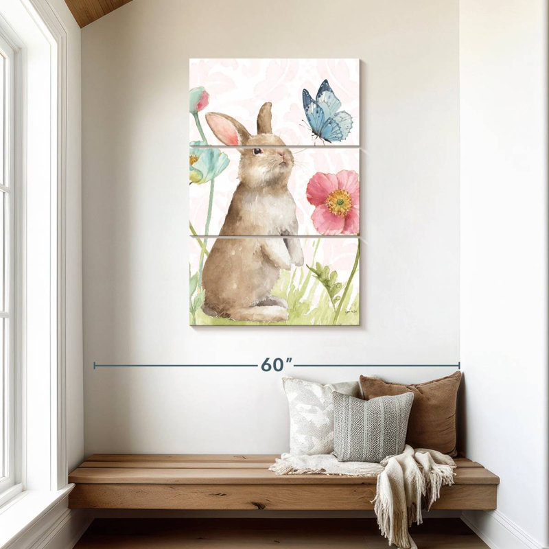 Lapins roses Brampt, H 45 po x l 28 po