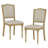 Set Of 2 Dining Chairs With Upholstered Back & Seat, Oak-1262511268
