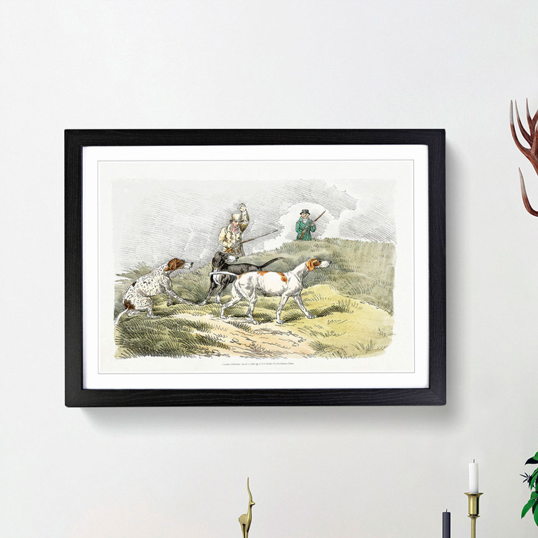 Hounds on the Lookout by Henry Alken - Framed Print