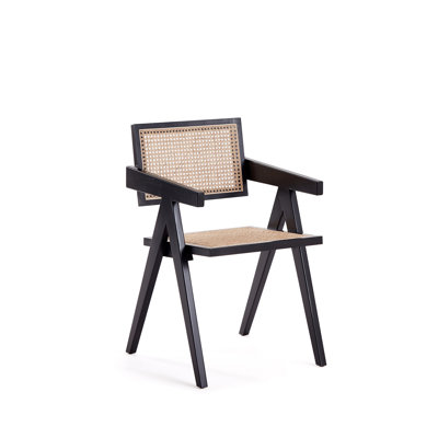 Fauteuil noir et naturel
