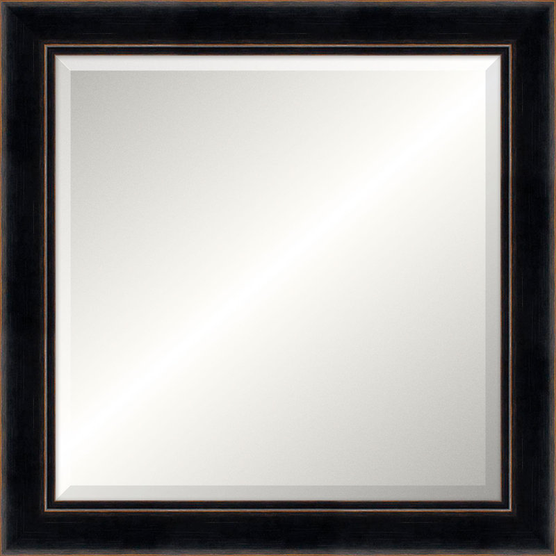 Weston Solid Wood Beveled Mirror, Square, 27.25" x 27.25"