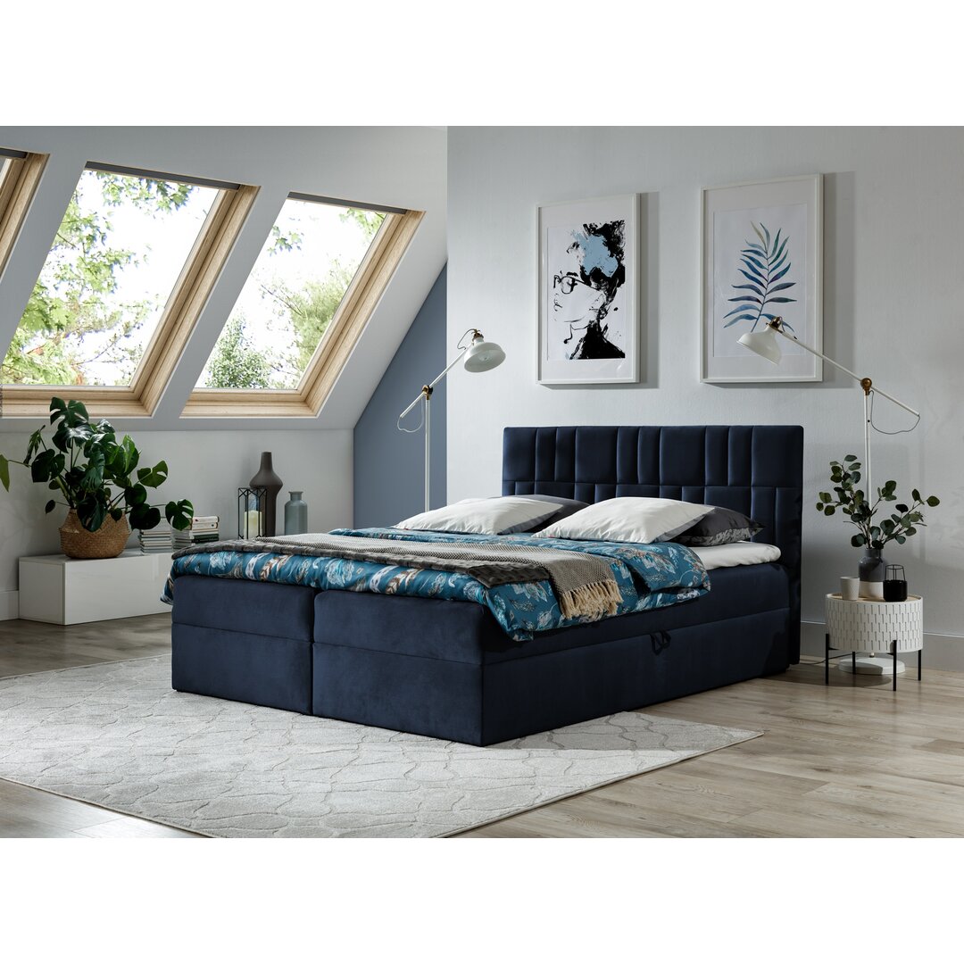 Boxspringbett Nickolas mit Topper und Bettkasten