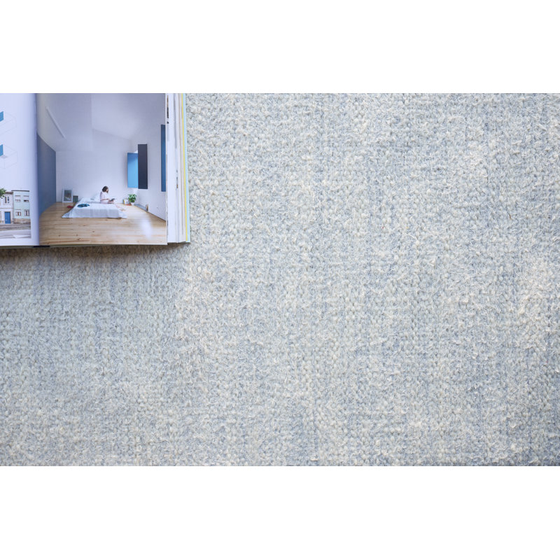 Tranquility Flatweave Wool Area Rug in Silver, Rectangle 10' x 14'