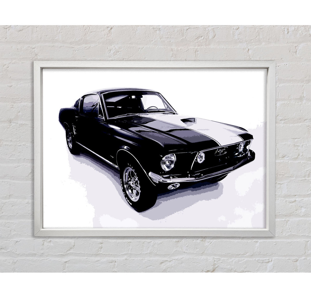 Mustang 67 B N W - Einzelner Bilderrahmen Kunstdrucke auf Leinwand