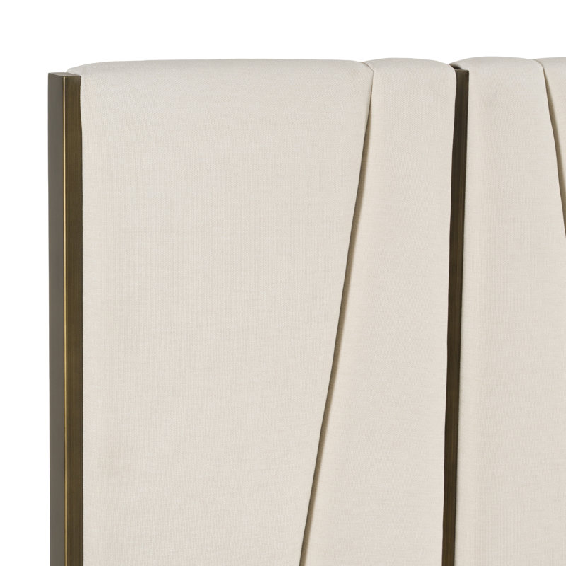 Nixa - Modern Beige Velvet Bed, King
