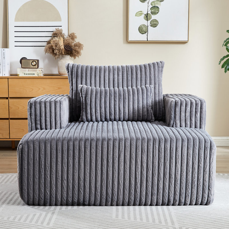 Fauteuil moelleux en velours côtelé Fluffy